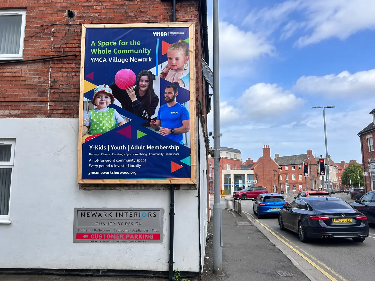 Large format outdoor advertising display installed at London Road Newark Nottingham